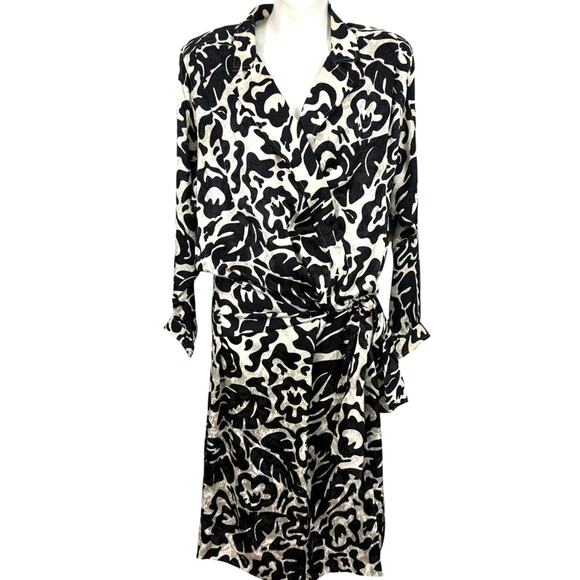Liz Claiborne 80s Vintage Satin Long Sleeve Drop Waist 100% Silk Midi Dress 10 - Picture 1 of 16